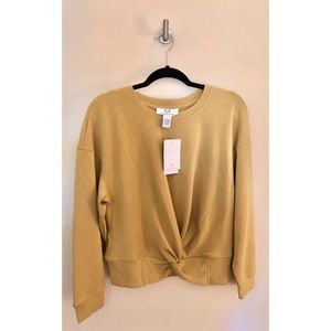 Women’s Magaschoni Mustard/Gold Yellow Crew Neck Sweater Top